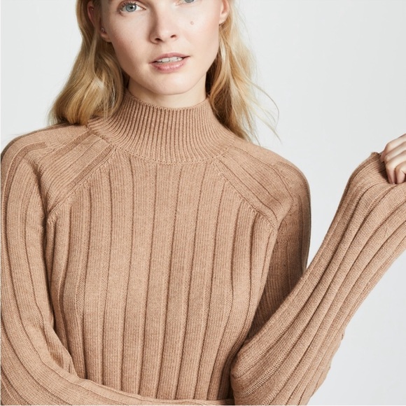 TOPSHOP Camel Ribbed Turtleneck Sweater – Size 6 (S/M) - Picture 3 of 11